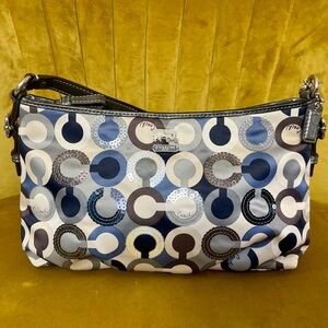 COACH 1941 Madison Op Art Sateen Demi Sequin Blue & Grey Shoulder Bag
PRICE FIRM